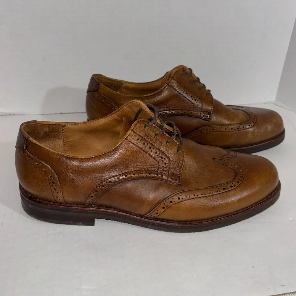 TB Phelps‎ Bixby Sheepskin Wingtip Pecan Men's 9